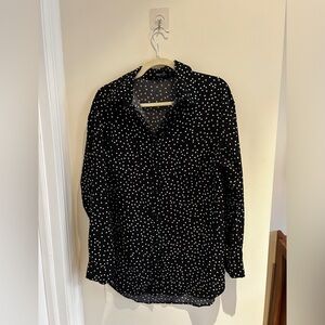 Long Sleeve Polka Dot Button Down